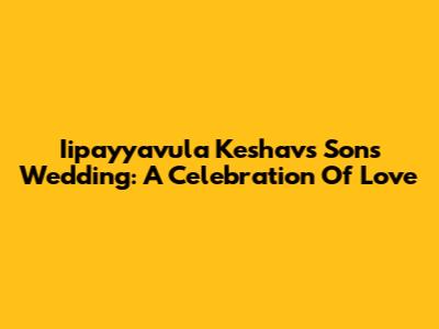 Iipayyavula Keshav's Son's Wedding: A Celebration Of Love