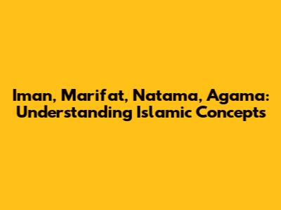 Iman, Ma'rifat, Natama, Agama: Understanding Islamic Concepts