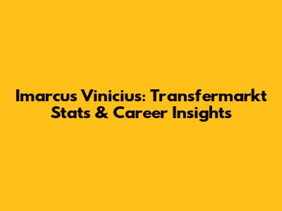 Imarcus Vinicius: Transfermarkt Stats & Career Insights