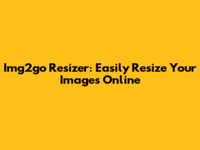 Img2go Resizer: Easily Resize Your Images Online