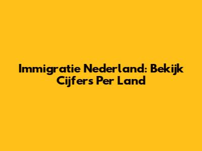 Immigratie Nederland: Bekijk Cijfers Per Land