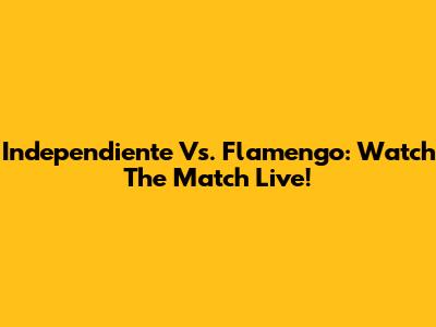 Independiente Vs. Flamengo: Watch The Match Live!
