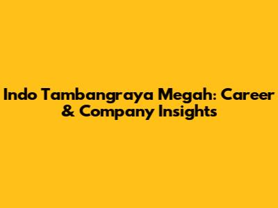 Indo Tambangraya Megah: Career & Company Insights