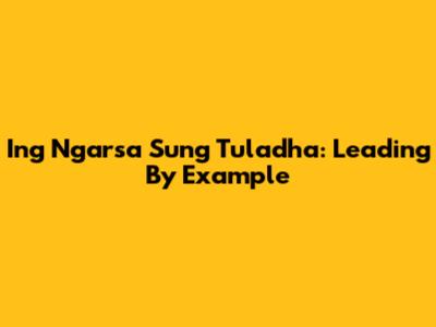 Ing Ngarsa Sung Tuladha: Leading By Example