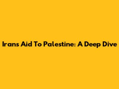 Iran's Aid To Palestine: A Deep Dive