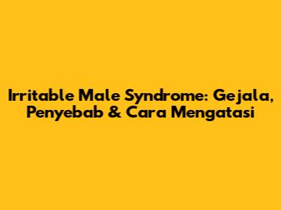 Irritable Male Syndrome: Gejala, Penyebab & Cara Mengatasi