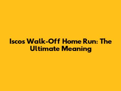 Isco's Walk-Off Home Run: The Ultimate Meaning
