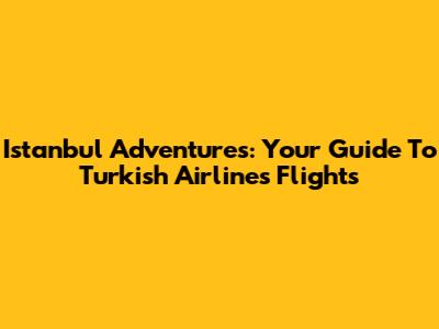 Istanbul Adventures: Your Guide To Turkish Airlines Flights