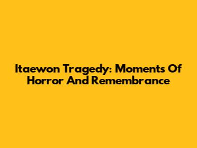 Itaewon Tragedy: Moments Of Horror And Remembrance