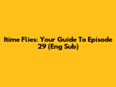 Itime Flies: Your Guide To Episode 29 (Eng Sub)