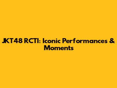 JKT48 RCTI: Iconic Performances & Moments