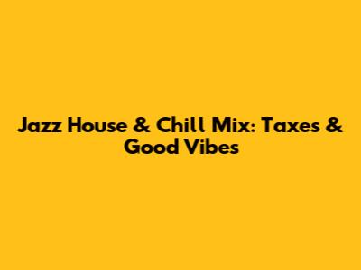 Jazz House & Chill Mix: Taxes & Good Vibes