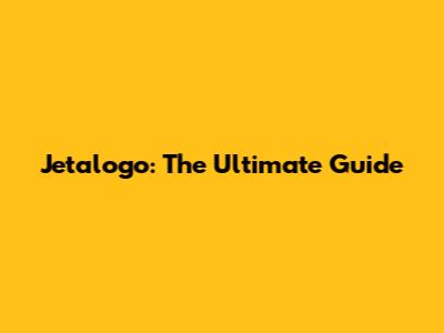 Jetalogo: The Ultimate Guide