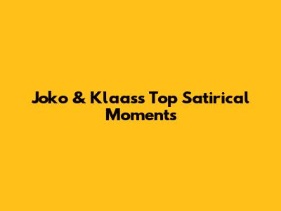 Joko & Klaas's Top Satirical Moments