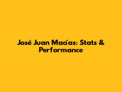 José Juan Macías: Stats & Performance