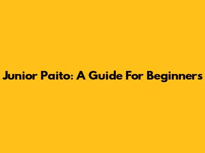Junior Paito: A Guide For Beginners
