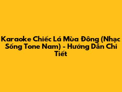 Karaoke 'Chiếc Lá Mùa Đông' (Nhạc Sống Tone Nam) - Hướng Dẫn Chi Tiết