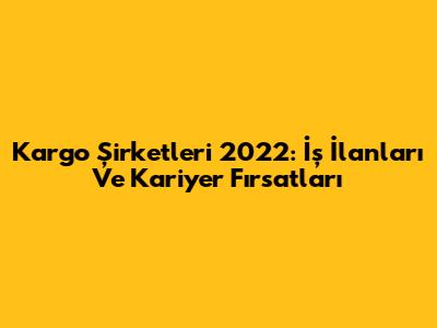 Kargo Şirketleri 2022: İş İlanları Ve Kariyer Fırsatları