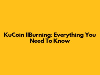 KuCoin IIBurning: Everything You Need To Know