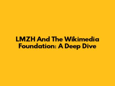 LMZH And The Wikimedia Foundation: A Deep Dive