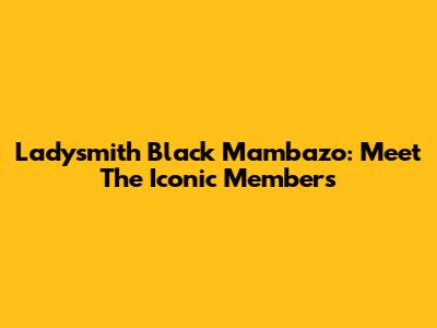 Ladysmith Black Mambazo: Meet The Iconic Members