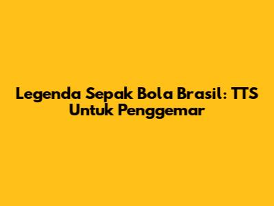 Legenda Sepak Bola Brasil: TTS Untuk Penggemar