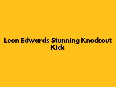 Leon Edwards' Stunning Knockout Kick