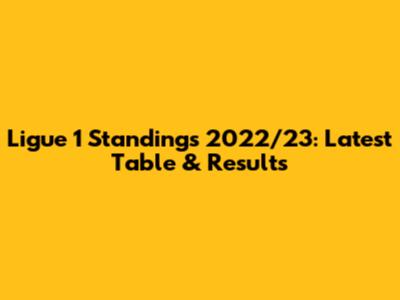 Ligue 1 Standings 2022/23: Latest Table & Results