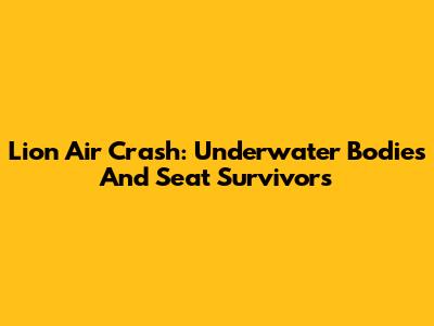 Lion Air Crash: Underwater Bodies And Seat Survivors