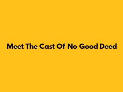 Meet The Cast Of 'No Good Deed'