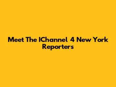 Meet The IChannel 4 New York Reporters