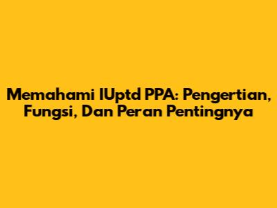 Memahami IUptd PPA: Pengertian, Fungsi, Dan Peran Pentingnya
