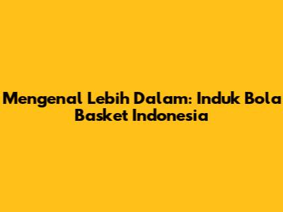 Mengenal Lebih Dalam: Induk Bola Basket Indonesia