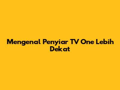 Mengenal Penyiar TV One Lebih Dekat