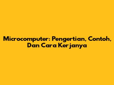 Microcomputer: Pengertian, Contoh, Dan Cara Kerjanya
