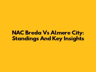 NAC Breda Vs Almere City: Standings And Key Insights