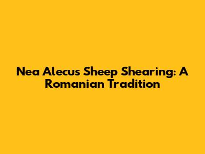 Nea Alecu's Sheep Shearing: A Romanian Tradition