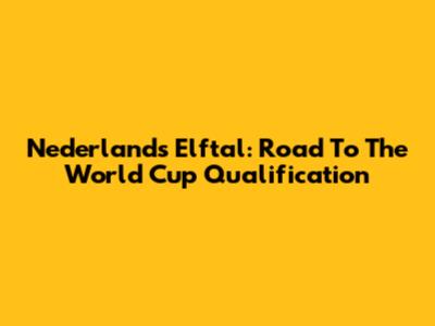 Nederlands Elftal: Road To The World Cup Qualification