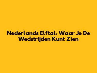 Nederlands Elftal: Waar Je De Wedstrijden Kunt Zien