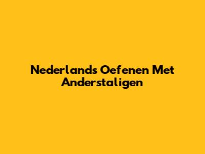 Nederlands Oefenen Met Anderstaligen