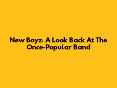 New Boyz: A Look Back At The Once-Popular Band