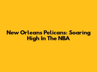 New Orleans Pelicans: Soaring High In The NBA