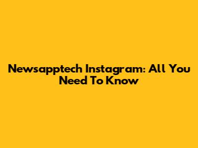 Newsapptech Instagram: All You Need To Know