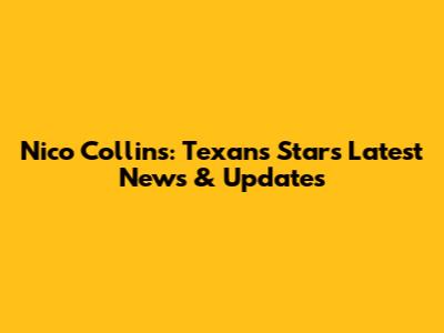 Nico Collins: Texans Star's Latest News & Updates