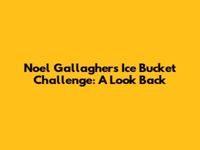 Noel Gallagher's Ice Bucket Challenge: A Look Back