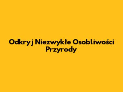 Odkryj Niezwykłe Osobliwości Przyrody