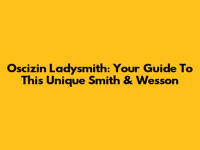 Oscizin Ladysmith: Your Guide To This Unique Smith & Wesson