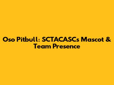 Oso Pitbull: SCTACASC's Mascot & Team Presence
