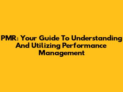 PMR: Your Guide To Understanding And Utilizing Performance Management