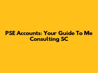 PSE Accounts: Your Guide To Me Consulting SC